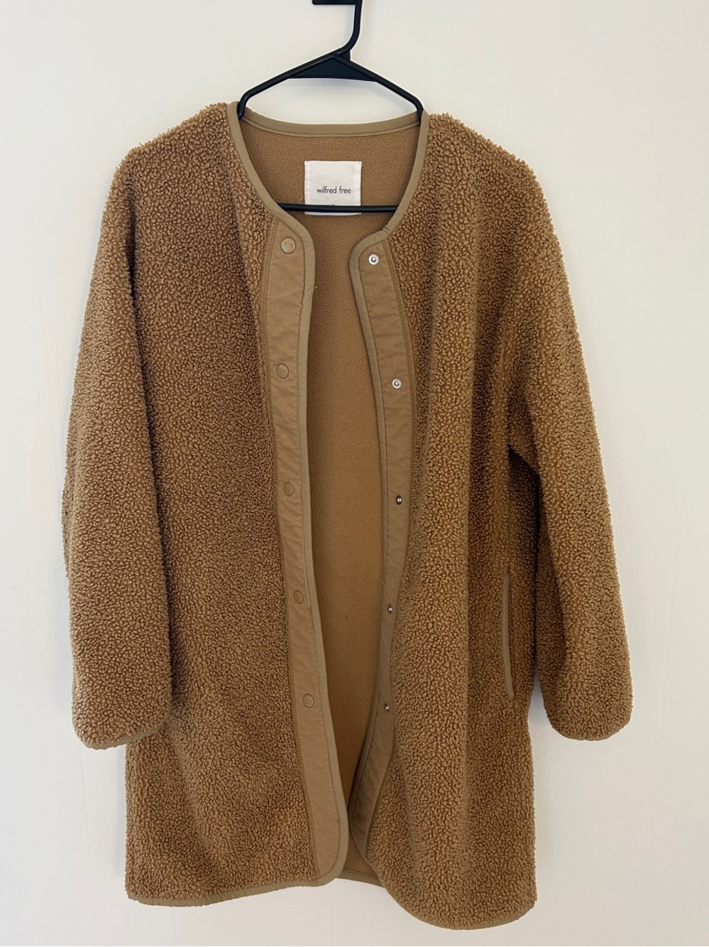 Wilfred Teddy Jacket in Camel Brown